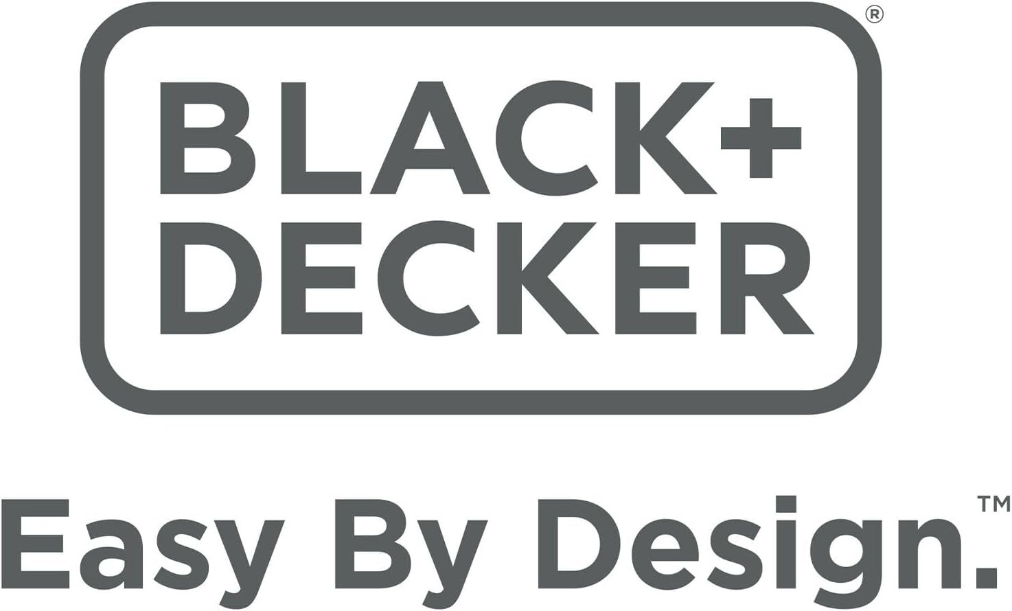 The official BLACK+DECKER brand logo in grey, with the company tagline "Easy By Design." underneath.
